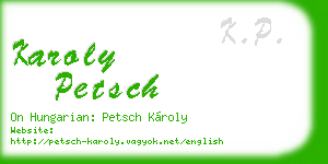 karoly petsch business card