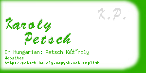 karoly petsch business card